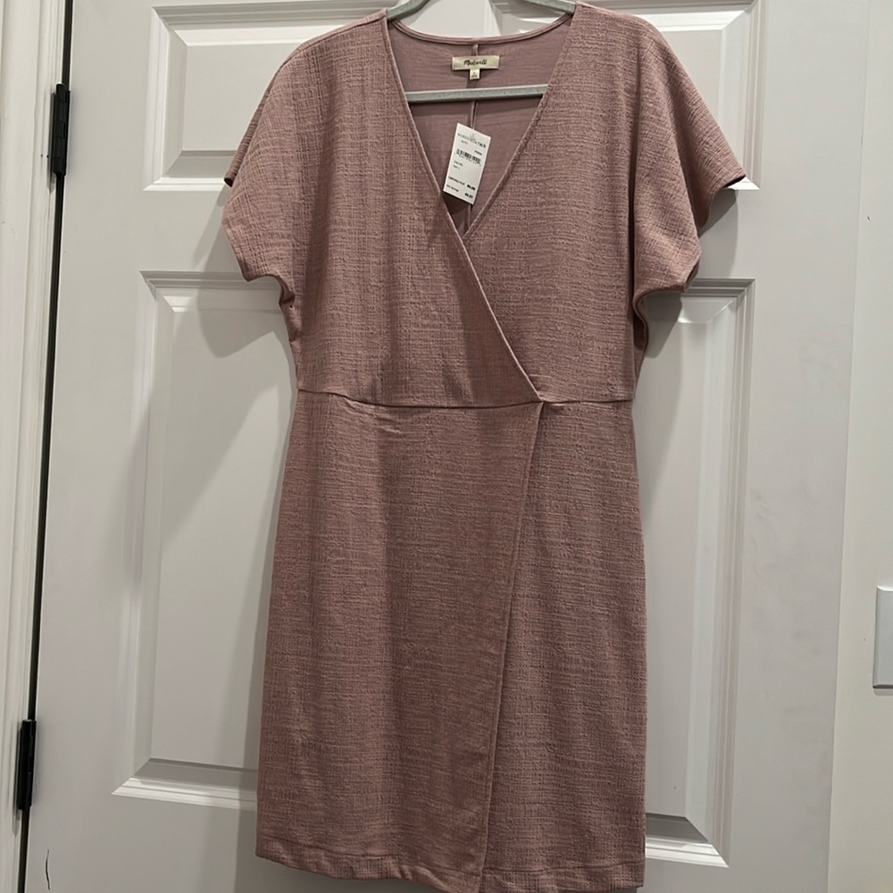 Madewell Mauve Faux Wrap Dress